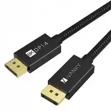 iVANKY Cable DisplayPort 1.4 1 Metro, 8K@60Hz,4K@144Hz Cable DP resolución UHD con 8K, Soporte HBR3, DSC 1.2, HDR 10, Cable DisplayPort a DisplayPort para PC, Laptop, TV, Nylon Trenzado