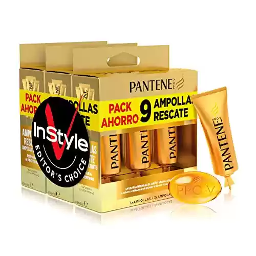 Pantene Repara Y Protege, 9 Ampollas Cabello Mujer, Como Vitaminas Para El Cabello, Tratamiento Hidratante Cabello, Ampollas Rescate 3 x 3 x 15 ml